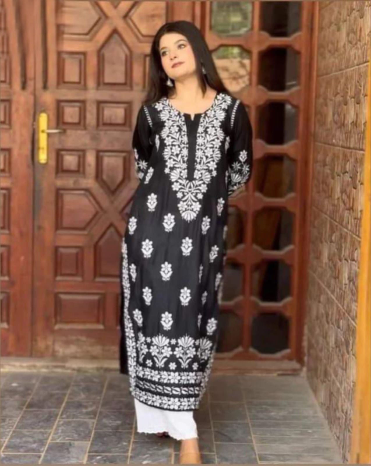 Graceful Threads Indian Embroidered Lawn Linen Kurtis