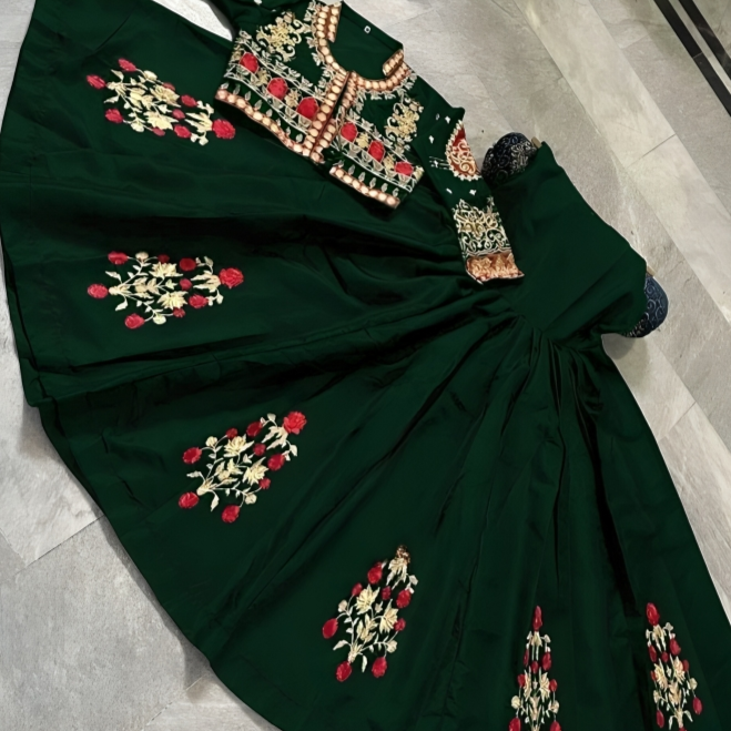 2PC Heavy Embroidered Ensemble dress Set 