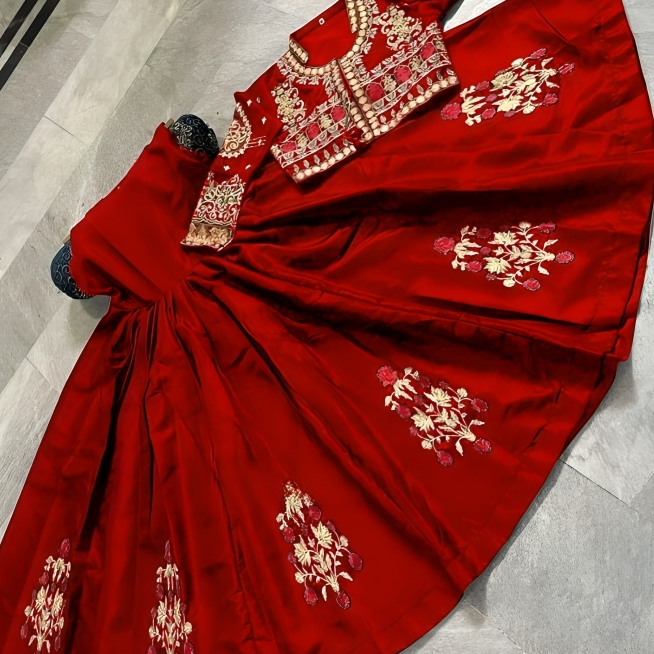 2PC Heavy Embroidered Ensemble dress Set 