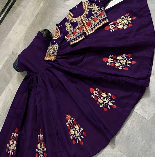 2PC Heavy Embroidered Ensemble dress Set 